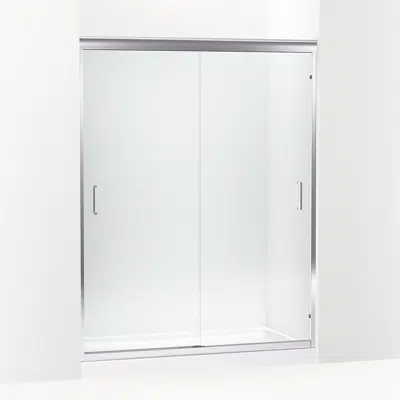 รูปภาพสำหรับ Fluence® 54-5/8" - 59-5/8" W x 75-23/32" H sliding shower door with 1/4" thick Crystal Clear glass