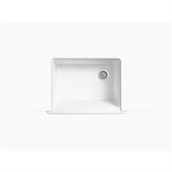 KOHLER Whitehaven Undermount Cast Iron 33 in. Single Bowl Kitchen Sink in White with Tournant Faucet in Stainless Steel