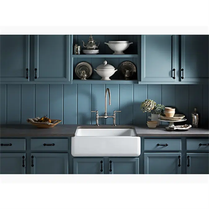 K-6487 Whitehaven® 29-11/16" x 21-9/16" x 9-5/8" Undermount single-bowl farmhouse kitchen sink