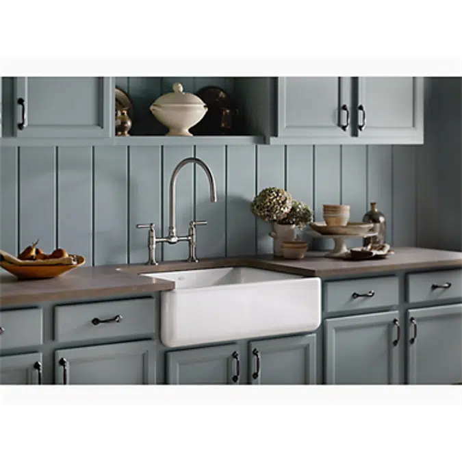 K-6487 Whitehaven® 29-11/16" x 21-9/16" x 9-5/8" Undermount single-bowl farmhouse kitchen sink