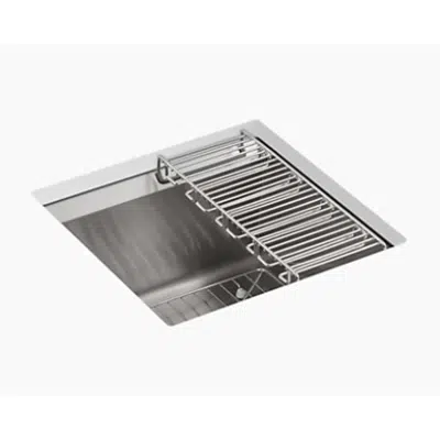 Image for K-3671 8 Degree™ 18" x 18" x 10-3/16" Undermount bar sink with rack and wine glass rack