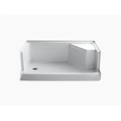 K-9489 Memoirs® 60" x 36" single threshold left-hand drain shower base with integral seat at right图像