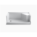 k-9489 memoirs® 60" x 36" single threshold left-hand drain shower base with integral seat at right
