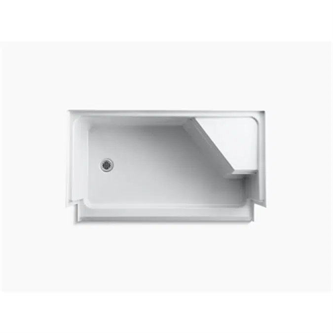 K-9489 Memoirs® 60" x 36" single threshold left-hand drain shower base with integral seat at right