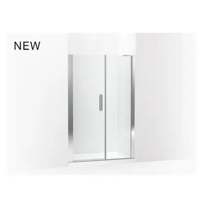 billede til K-707628-8L Cursiva™ Pivot shower door, 71-5/8" H x 45 - 47-1/2" W, with 5/16" thick Crystal Clear glass