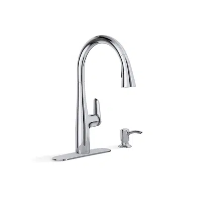 kuva kohteelle Easmor™ Pull-down kitchen sink faucet with soap/lotion dispenser