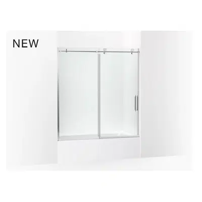 รูปภาพสำหรับ K-707626-8L Cursiva™ Sliding bath door, 62" H x 56-1/8 - 59-7/8" W, with 5/16" thick Crystal Clear glass