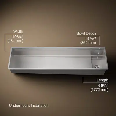 Synthos™ 69-3/4" undermount single-bowl workstation kitchen sink图像