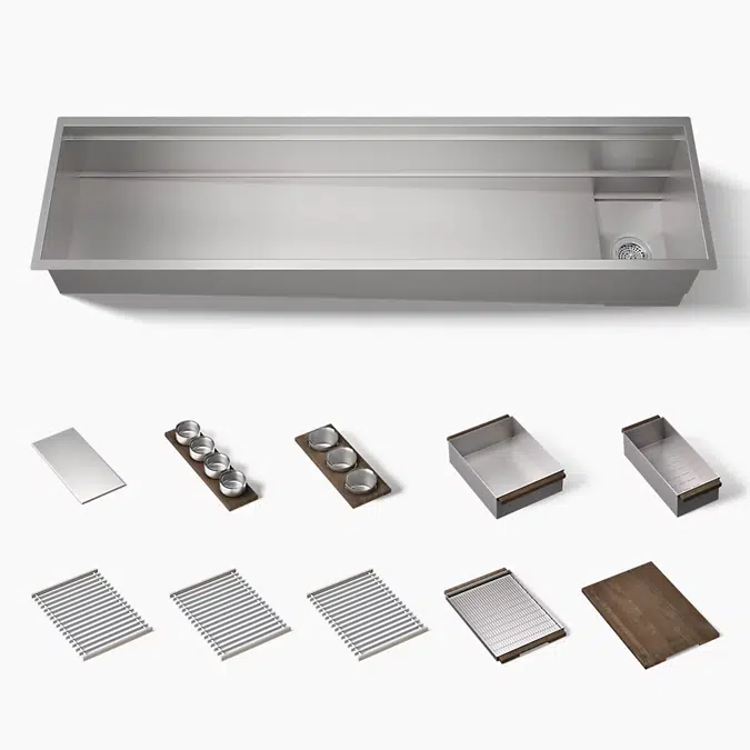 Synthos™ 69-3/4" undermount single-bowl workstation kitchen sink