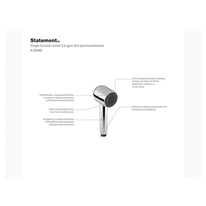 K-26286-G Statement™ Single-function iconic 1.75 gpm handshower