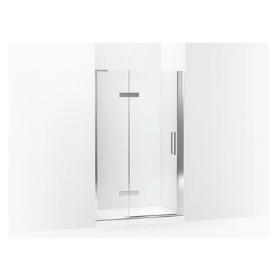 Image for K-27602-10L Composed® Frameless pivot shower door, 73" H x 45 - 46-3/8" W, with 3/8" thick Crystal Clear glass