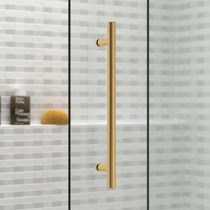 Levity® Plus Frameless sliding bath door, 61-9/16" H x 56-5/8 - 59-5/8" W, with 3/8"-thick Crystal Clear glass