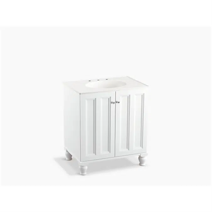 K-99515-LG Damask® 30" bathroom vanity cabinet with furniture legs and 2 doors