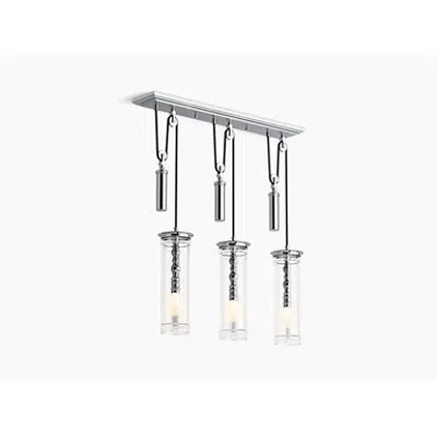 obraz dla K-23345-CH03 Damask® Three-light adjustable linear chandelier