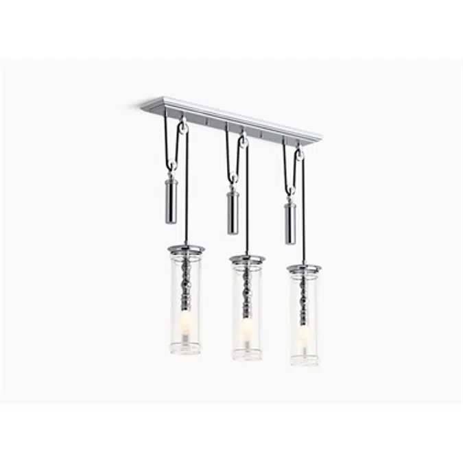 K-23345-CH03 Damask® Three-light adjustable linear chandelier