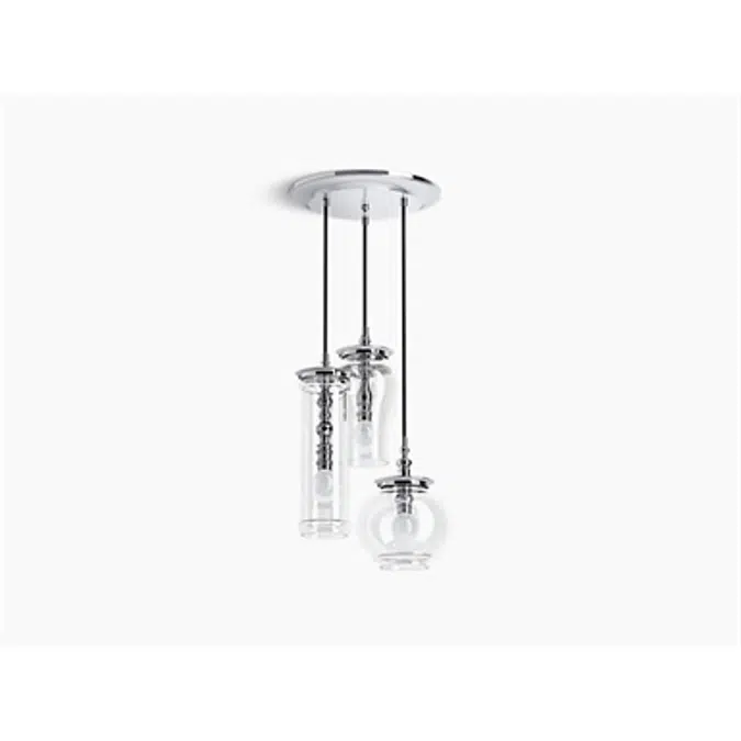 K-23341-PE03 Damask® Three-light pendant