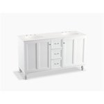 k-99524-lg damask® 60" bathroom vanity cabinet with furniture legs, 2 doors and 3 drawers