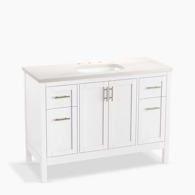 Hadron™ 48" bathroom vanity cabinet with sink and quartz top