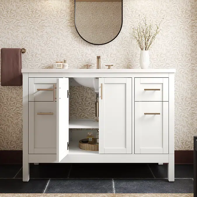 Hadron™ 48" bathroom vanity cabinet with sink and quartz top