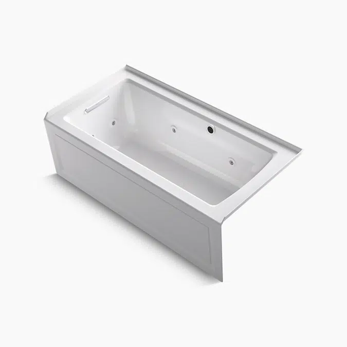 Archer® 60" x 30" alcove whirlpool bath with Bask® heated surface, left drain