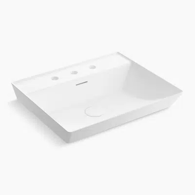Image for Brazn™ 23" rectangular semi-recessed vessel bathroom sink