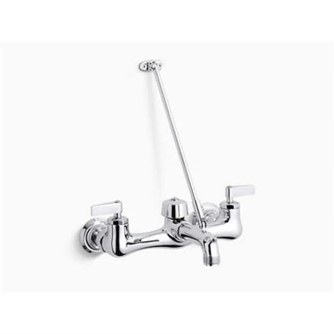 K-8907 Kinlock™ Double lever handle service sink faucet with top-mount wall brace