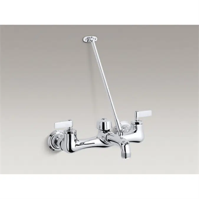 K-8907 Kinlock™ Double lever handle service sink faucet with top-mount wall brace