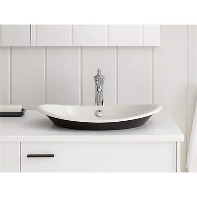 K-5403-P5 Iron Plains® Oval Wading Pool® Vessel bathroom sink with Iron Black painted underside
