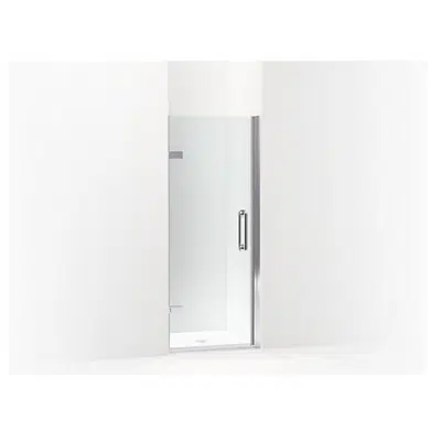 afbeelding voor K-27583-10L Components™ Frameless pivot shower door, 71-5/8" H x 29-5/8 - 30-3/8" W, with 3/8" thick Crystal Clear glass