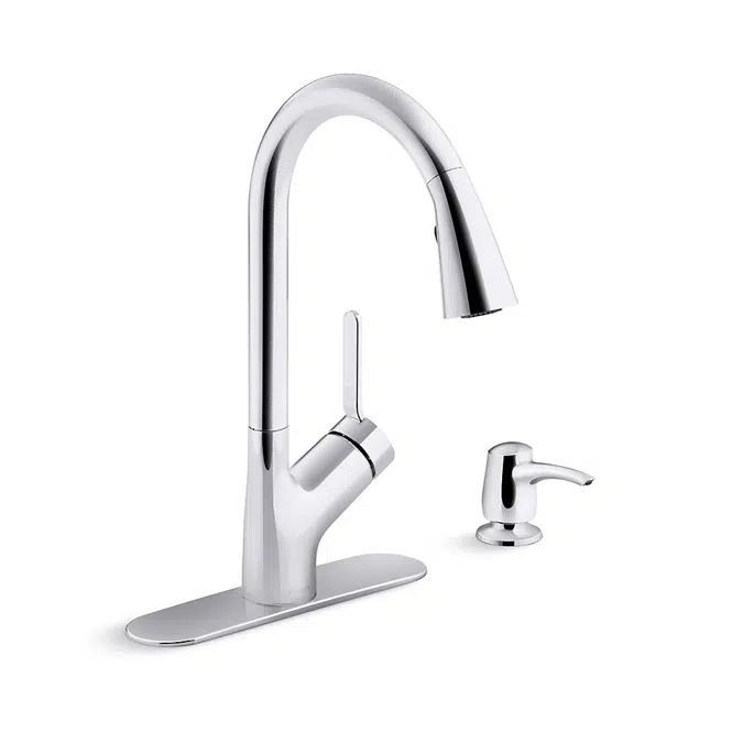 Setra® Pull-down kitchen faucet with soap/lotion dispenser