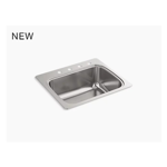 k-rh28896-4 verse™ 25" x 22" x 9" top-mount single-bowl kitchen sink
