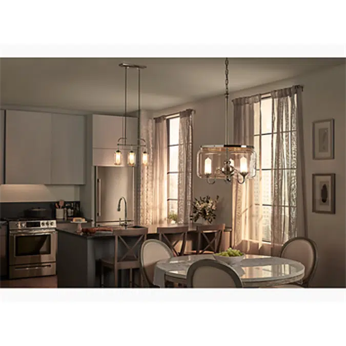 K-22658-CH03 Artifacts® Three-light linear chandelier