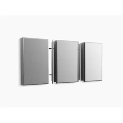 Image for K-CB-CLC1526FS 15" W x 26" H aluminum single-door medicine cabinet with mirrored door, beveled edges