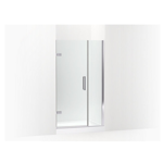 k-27600-10l composed® frameless pivot shower door, 71-9/16" h x 39-5/8 - 40-3/8" w, with 3/8" thick crystal clear glass