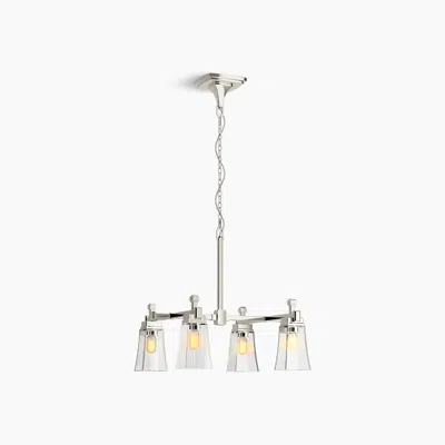 Riff® 30-9/16" x 23-15/16" four-light chandelier için görüntü