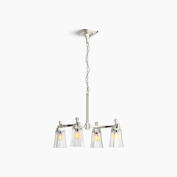 Riff® 30-9/16" x 23-15/16" four-light chandelier