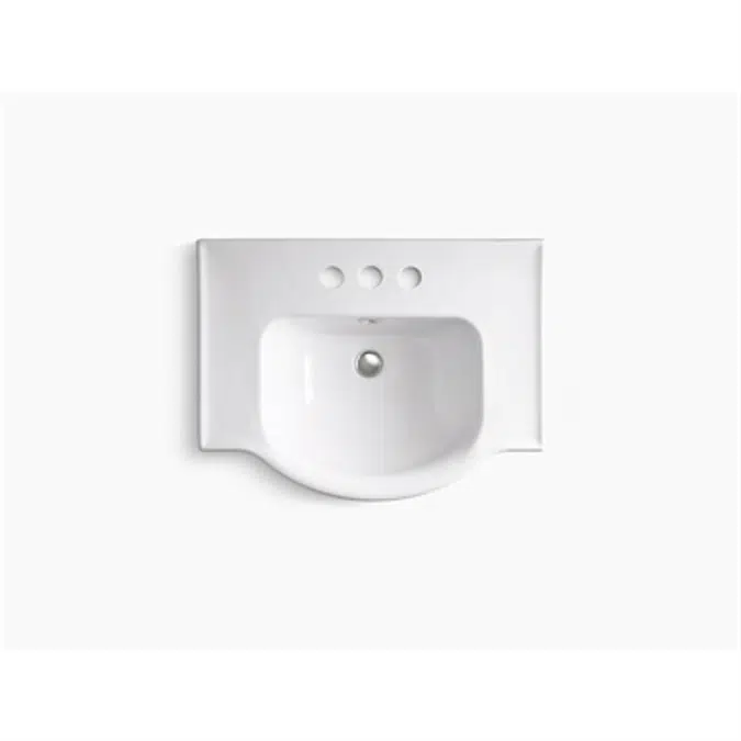 K-5266-4 Veer® 24" pedestal bathroom sink with 4" centerset faucet holes