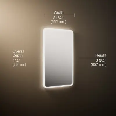 Image for Essential Ultrabright 22" x 34" rectangular lighted mirror