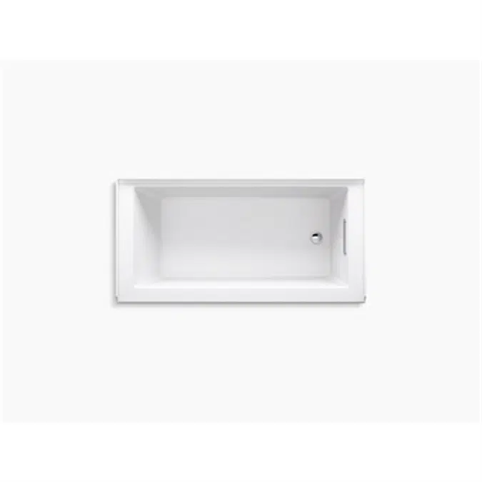 K-1956-RA Underscore® Rectangle 60" x 30" alcove bath with integral apron, integral flange and right-hand drain