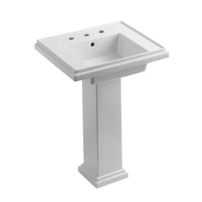 imagen para K-2844-8 Tresham® 24" pedestal bathroom sink with 8" widespread faucet holes