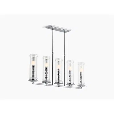 K-23346-CH05 Damask® Five-light linear chandelier için görüntü