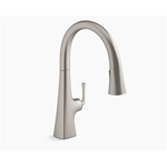 k-22068 graze® touchless pull-down kitchen sink faucet with three-function sprayhead