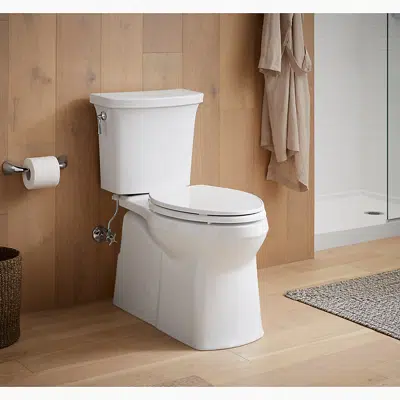 Imagem para Border® ReadyLatch® Quiet-Close™ elongated toilet seat with antimicrobial agent}