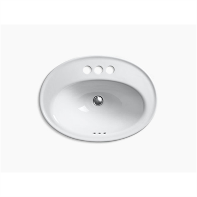 Objetos BIM ¡Descarga gratis! K20754 Serif® Dropin bathroom sink with 4" centerset faucet