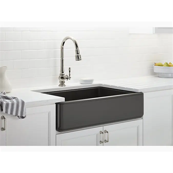 K-6489 Whitehaven® Undermount single-bowl farmhouse kitchen sink with tall apron