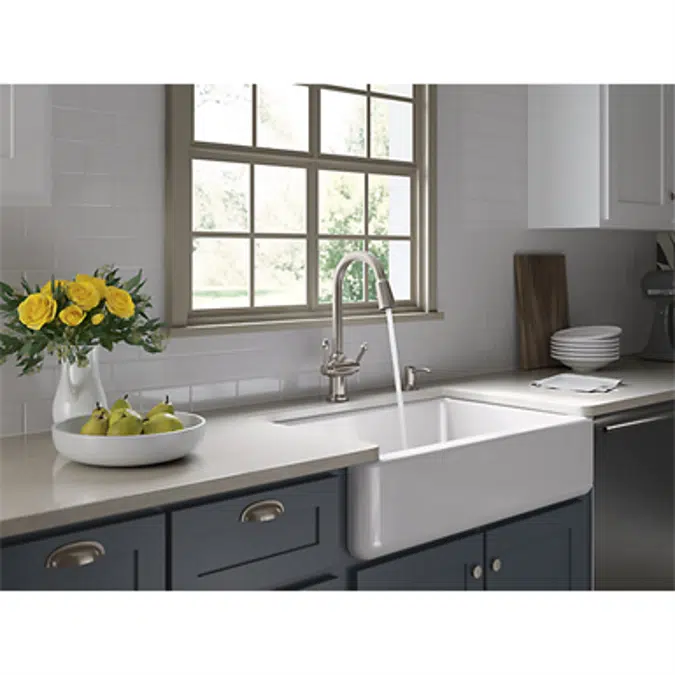 K-6489 Whitehaven® Undermount single-bowl farmhouse kitchen sink with tall apron