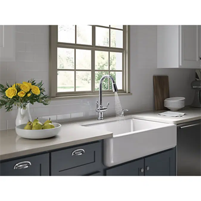 K-6489 Whitehaven® Undermount single-bowl farmhouse kitchen sink with tall apron