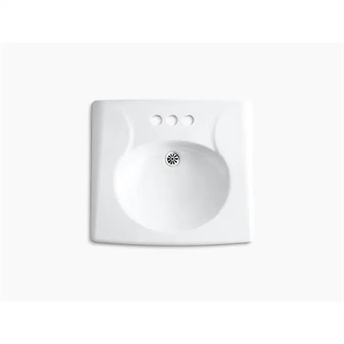 Kohler K-1997-1L-0 Brenham Wall-Mount Lavatory – White Vitreous China, Single-Hole Faucet, ADA Compliant