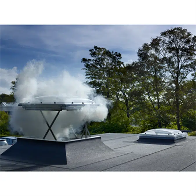 CSP flat roof window for fire ventilation