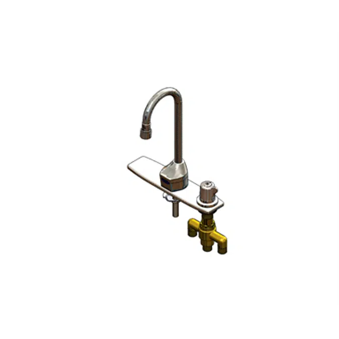 EC-3100-SMT8V05 ChekPoint Elec Faucet, Deck Mt, GN, Side Mt TMV, 8" C-C Deck Plate, 0.5 GPM